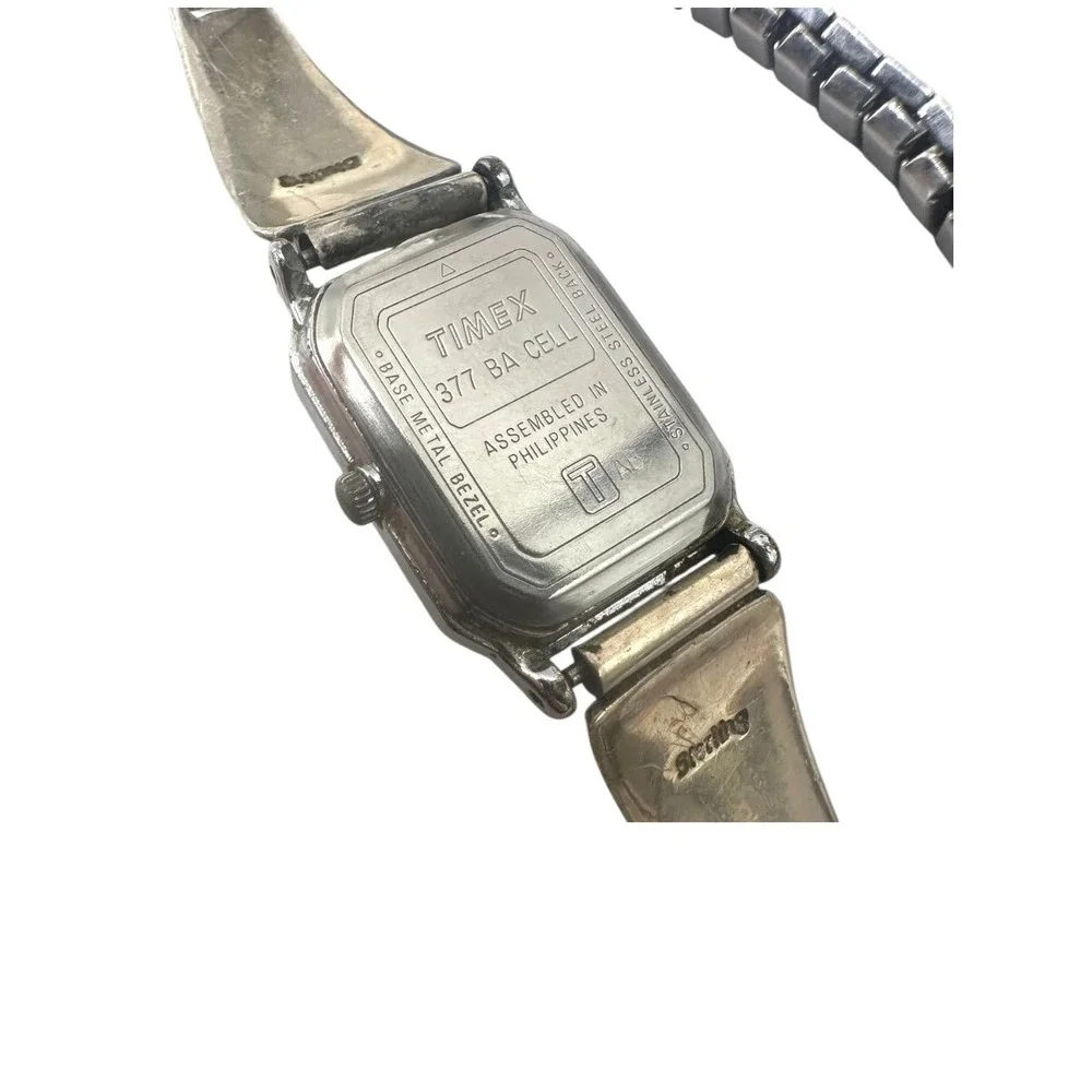 Sterling Silver Turquoise Coral Timex Watch 7in Stretch Band‎ Southwestern